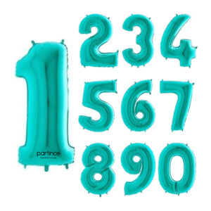 40″ Turkuaz Rakam Folyo Balonlar