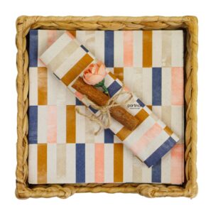 Gold Lacivert Geometrik Peçete