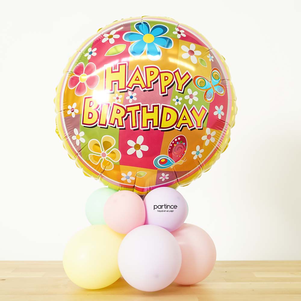 Happy birthday bahar tema folyo balon