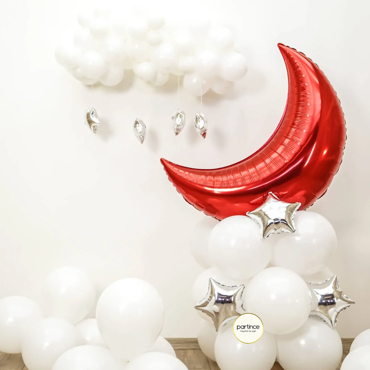 Kırmızı Yarım Ay Konsept Balon Kiti - Görsel 4
