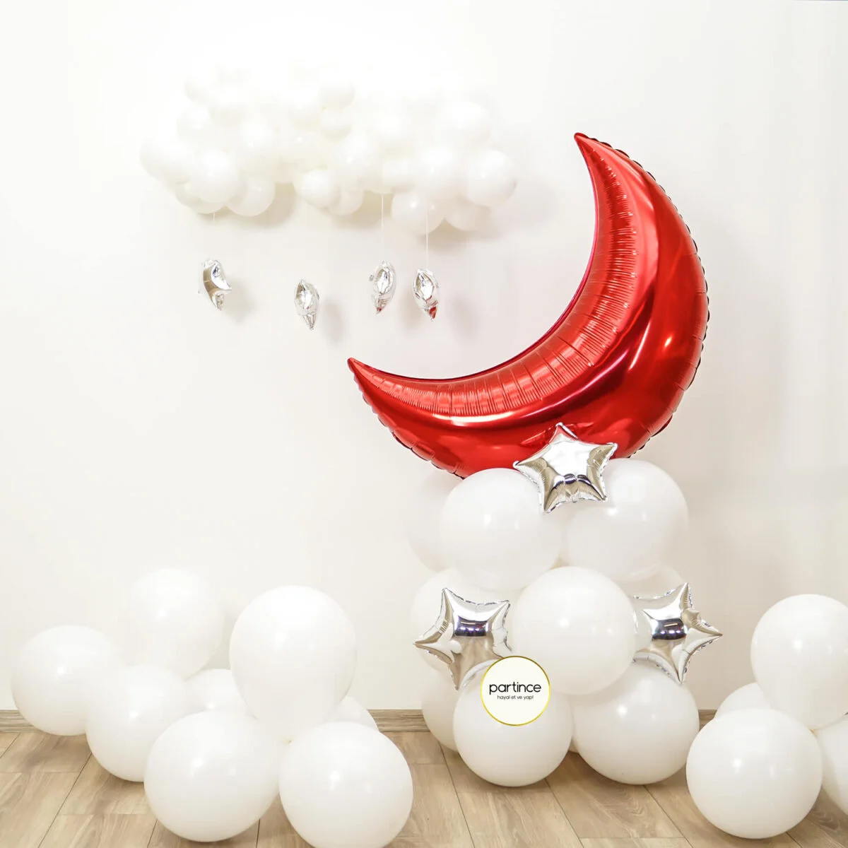 Kırmızı Yarım Ay Konsept Balon Kiti