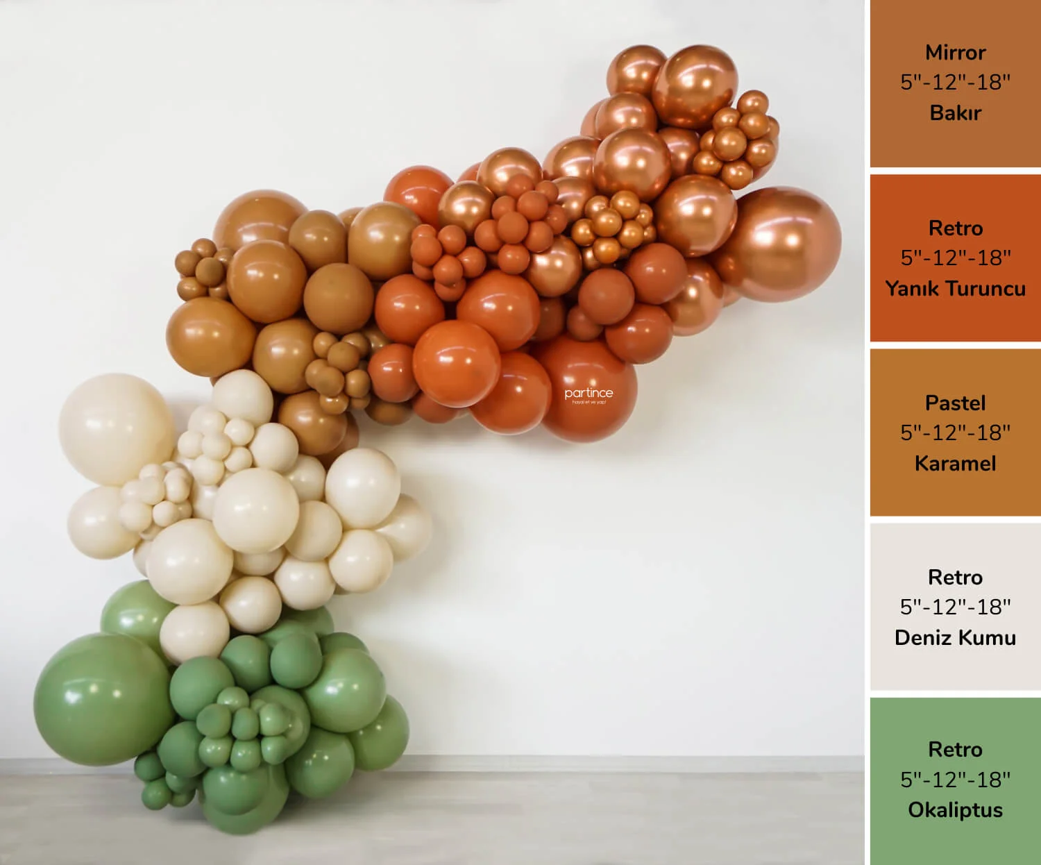 Retro ve Mirror Bakır Balon Zinciri Konsept Kit