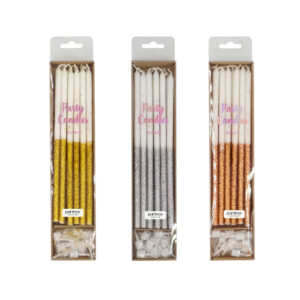 Yarı Sim Parçacıklı Pasta Mumu 3 Renk 12’li