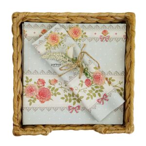 Yatay Gül Desenli Peçete