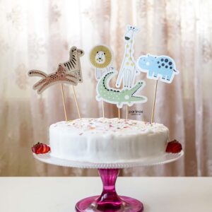 Safari Hayvanları Cake Topper 6 Parça Pasta Süsleyici