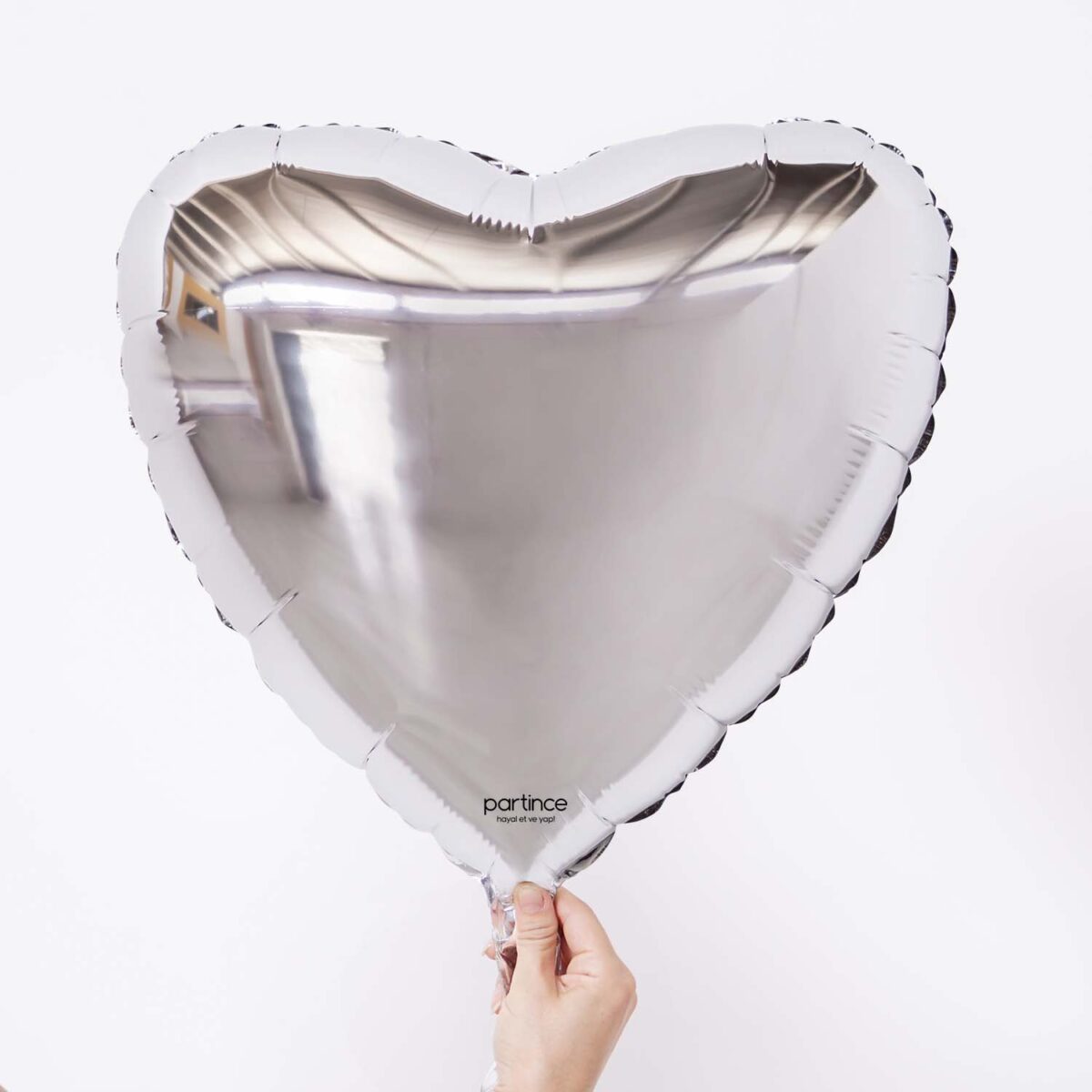 18″ – 45 cm kalp folyo gümüş