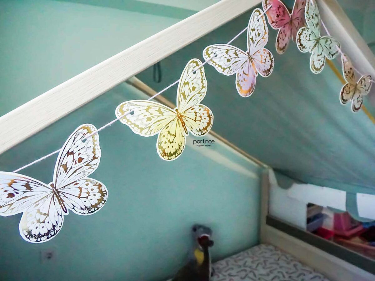 Kelebek banner 6 parça doğum günü dekoru