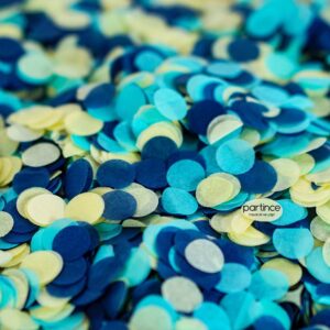 1,5 cm Kağıt Konfeti Krem Mavi ve Lacivert