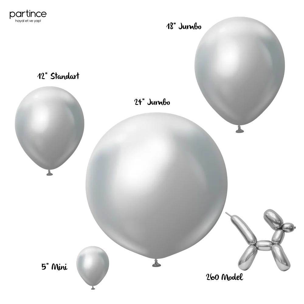 Mirror Balon Silver (Gümüş) - Görsel 5