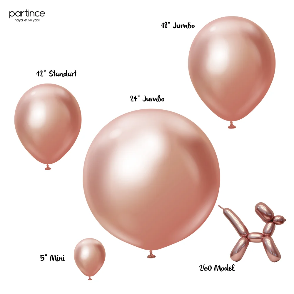 Mirror Balon Rose Gold (Gül Kurusu) - Görsel 5