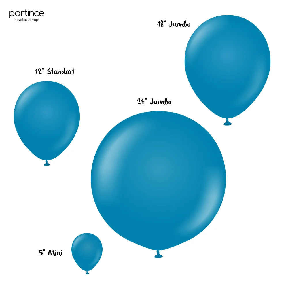 Retro Balon Deep Blue (Derin Okyanus) - Görsel 5