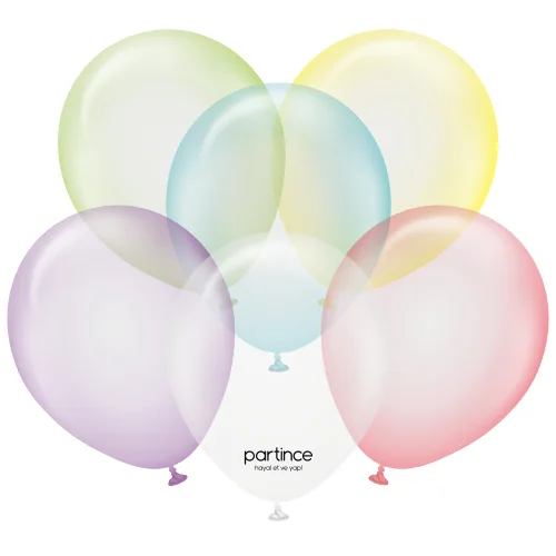 12" Süper Şeffaf Karışık Balon