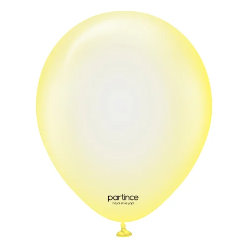 12" Süper Şeffaf Sarı Balon