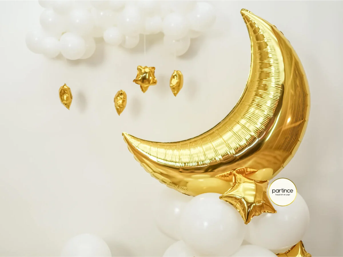 Gold Yarım Ay Konsept Balon Kiti - Görsel 6