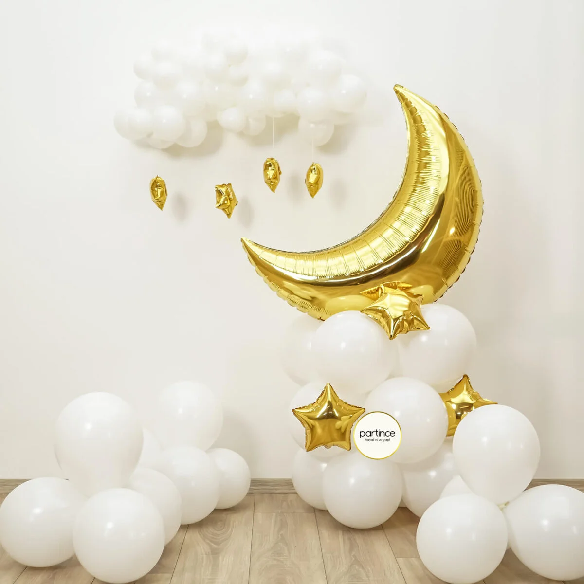 Gold Yarım Ay Konsept Balon Kiti