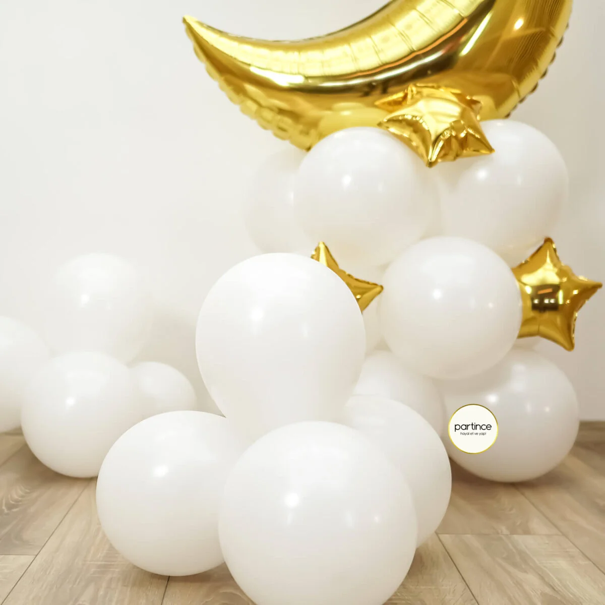 Gold Yarım Ay Konsept Balon Kiti - Görsel 4