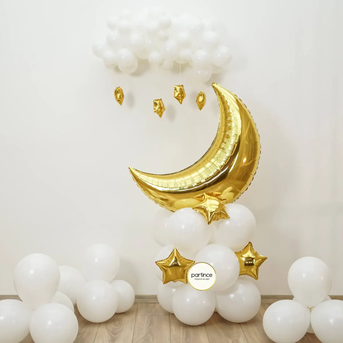 Gold Yarım Ay Konsept Balon Kiti - Görsel 5