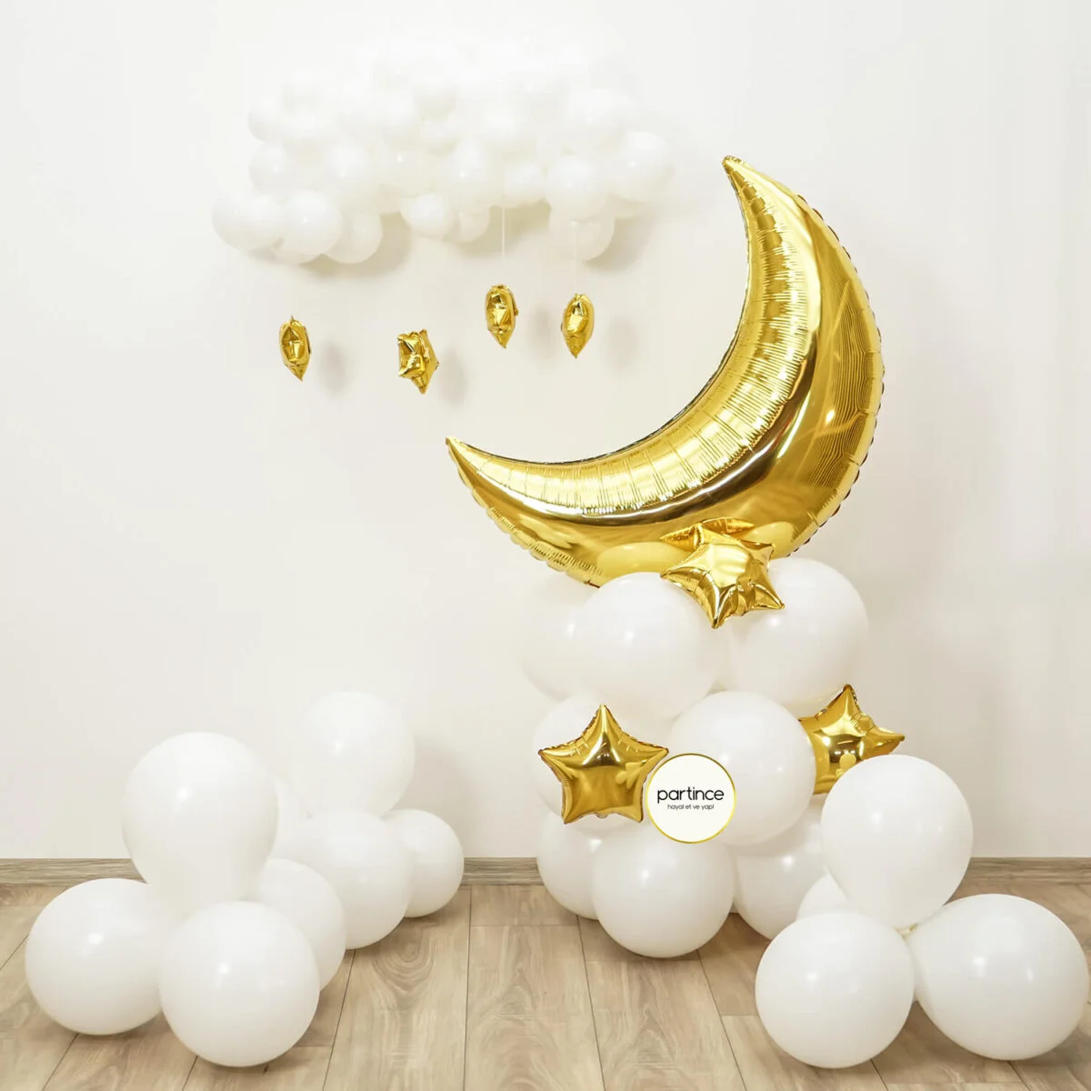 Gold Yarım Ay Konsept Balon Kiti - Görsel 3