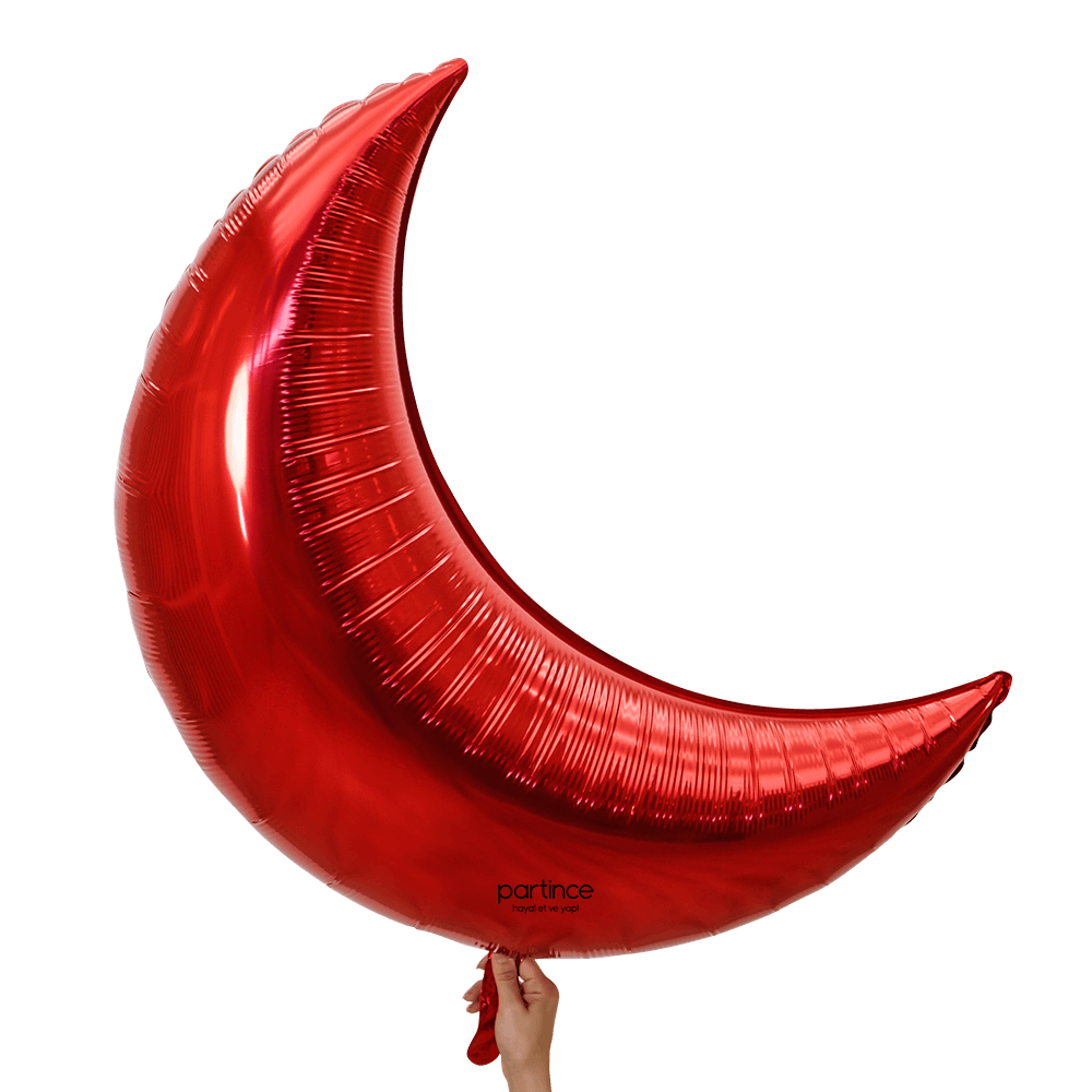 Kırmızı yarım ay folyo balon 35″ – 88 cm