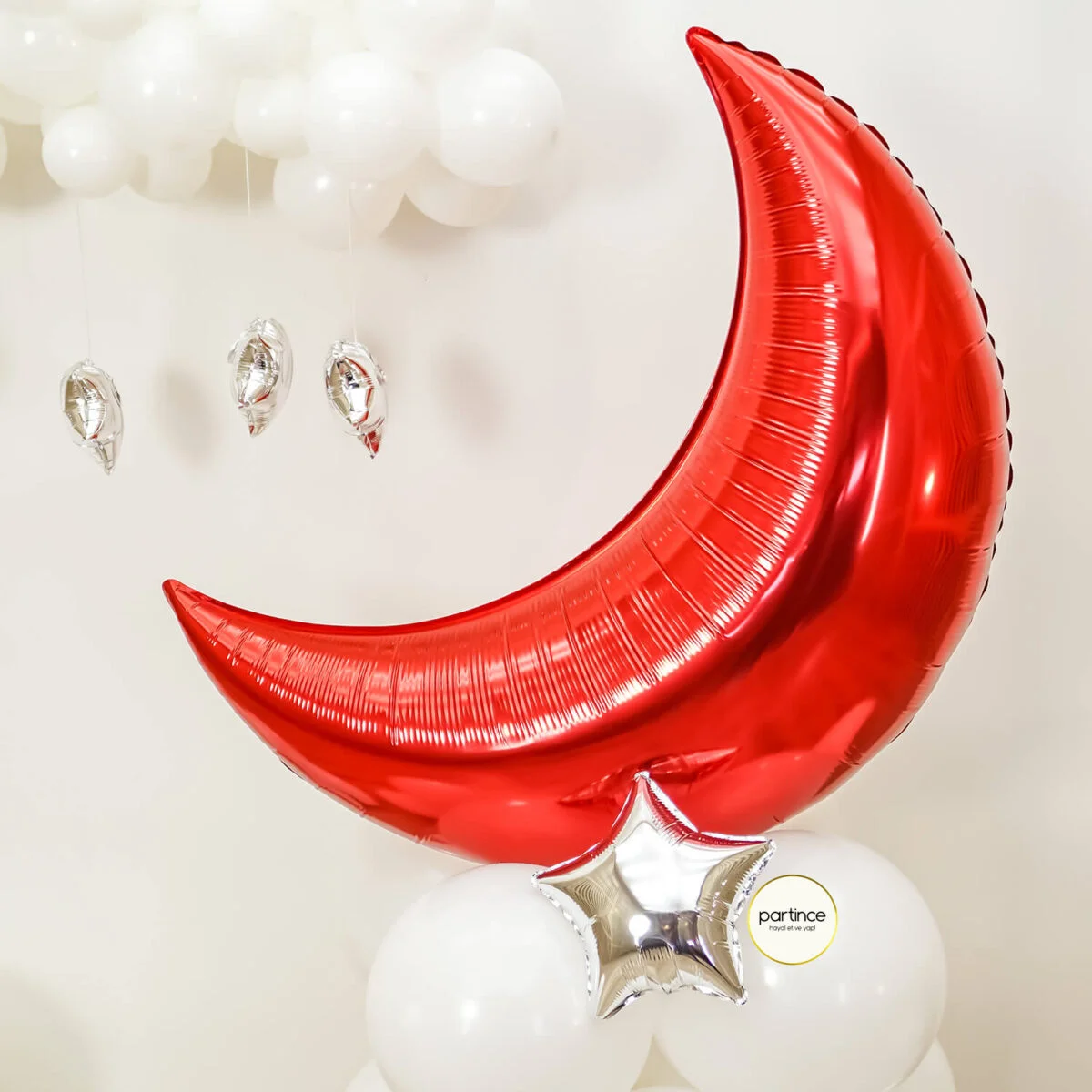 Kırmızı Yarım Ay Konsept Balon Kiti - Görsel 3