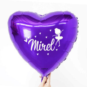 Kalp Mor Kişiye Özel Balon İsimli Folyo Balon