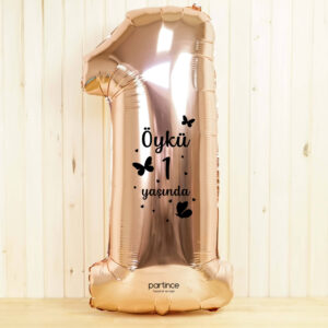 Rose Gold İsimli Folyo Balon (Rakam Seçenekli)