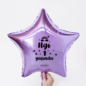 Yıldız Lila Kişiye Özel İsimli Folyo Balon