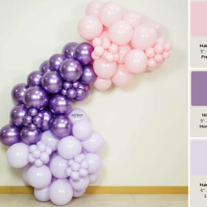 Makaron Lila Mirror Menekşe ve Makaron Pembe Balon Zincir Kiti