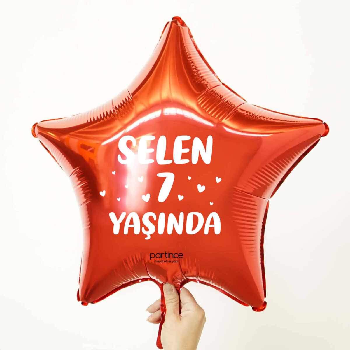 Yıldız Kırmızı Kişiye Özel Balon İsimli Folyo Balon - Görsel 2