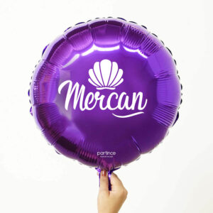Yuvarlak Mor Kişiye Özel Balon İsimli Folyo Balon