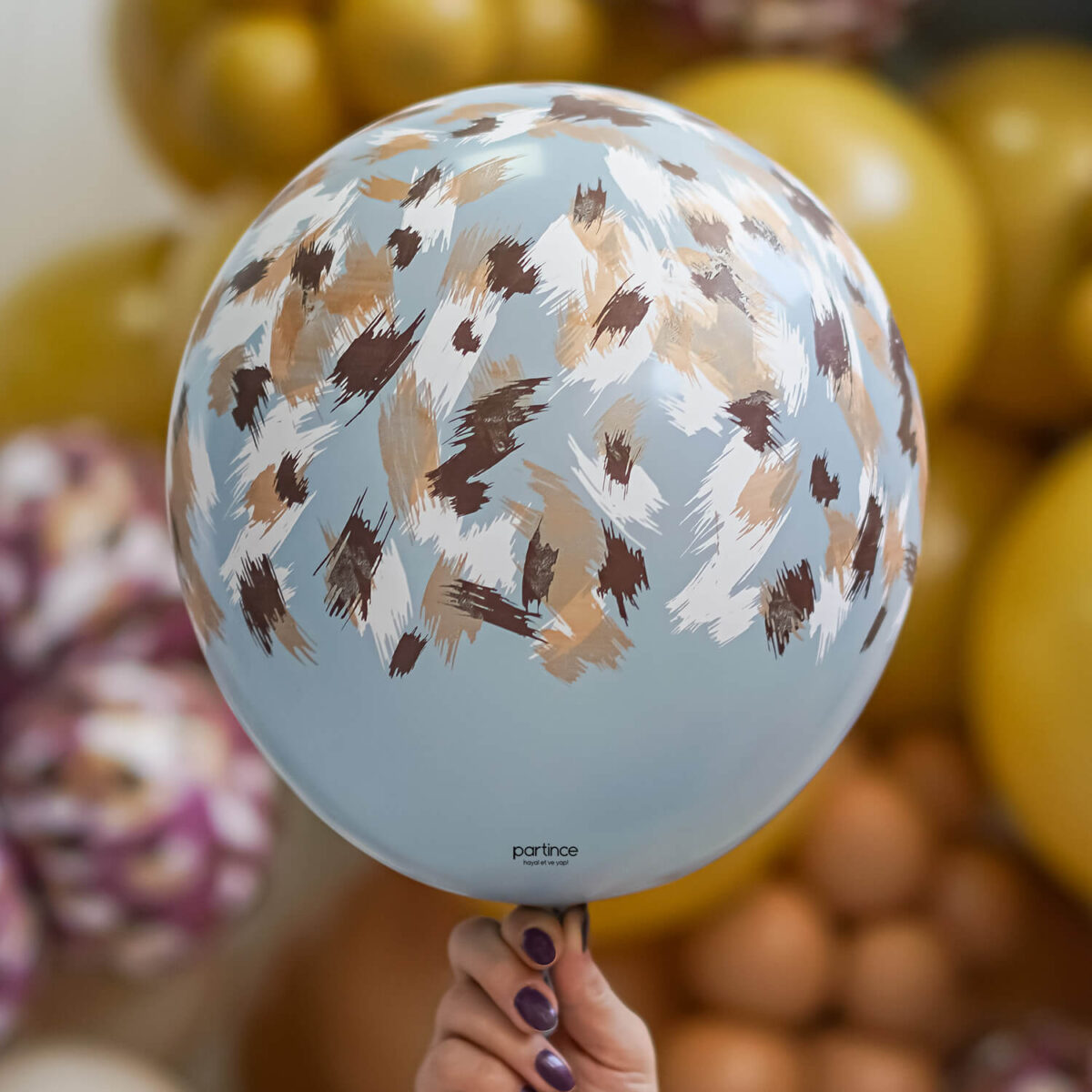 Savanna baskılı balon fırtına mavisi 25'li