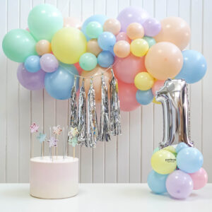 Silver Konsept Doğum Günü Balon Seti (1-2-3 Rakam Seçenekli)