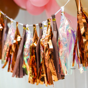 15'li Püskül Zinciri Kahve Hologram ve Bakır (Kendin Yap)