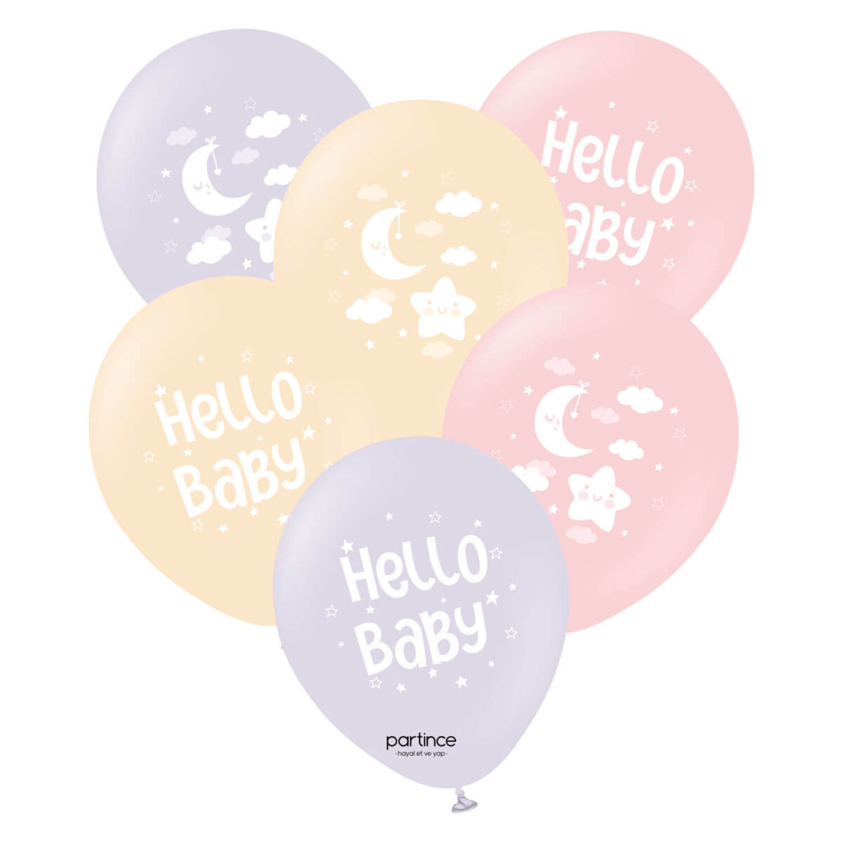 Hello baby kız tema balon 6'lı