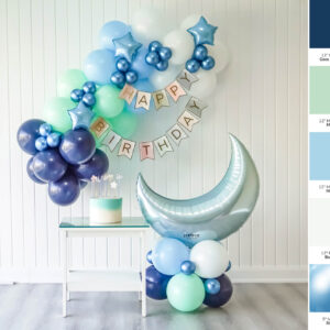 Yarım Ay Mavi Konsept Balon Zincir Kiti