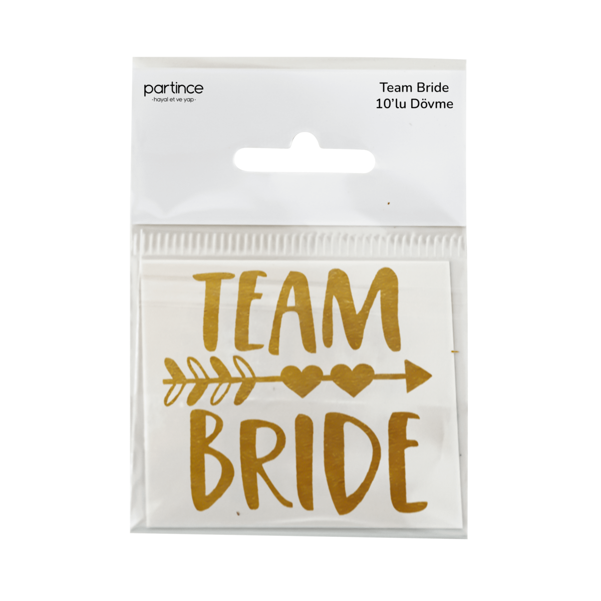 Team bride geçici dövme gold yaldızlı 10'lu paket
