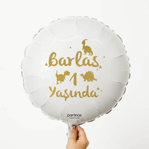Yuvarlak Beyaz Kişiye Özel Balon İsimli Folyo Balon