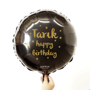 Yuvarlak Siyah Kişiye Özel İsimli Folyo Balon