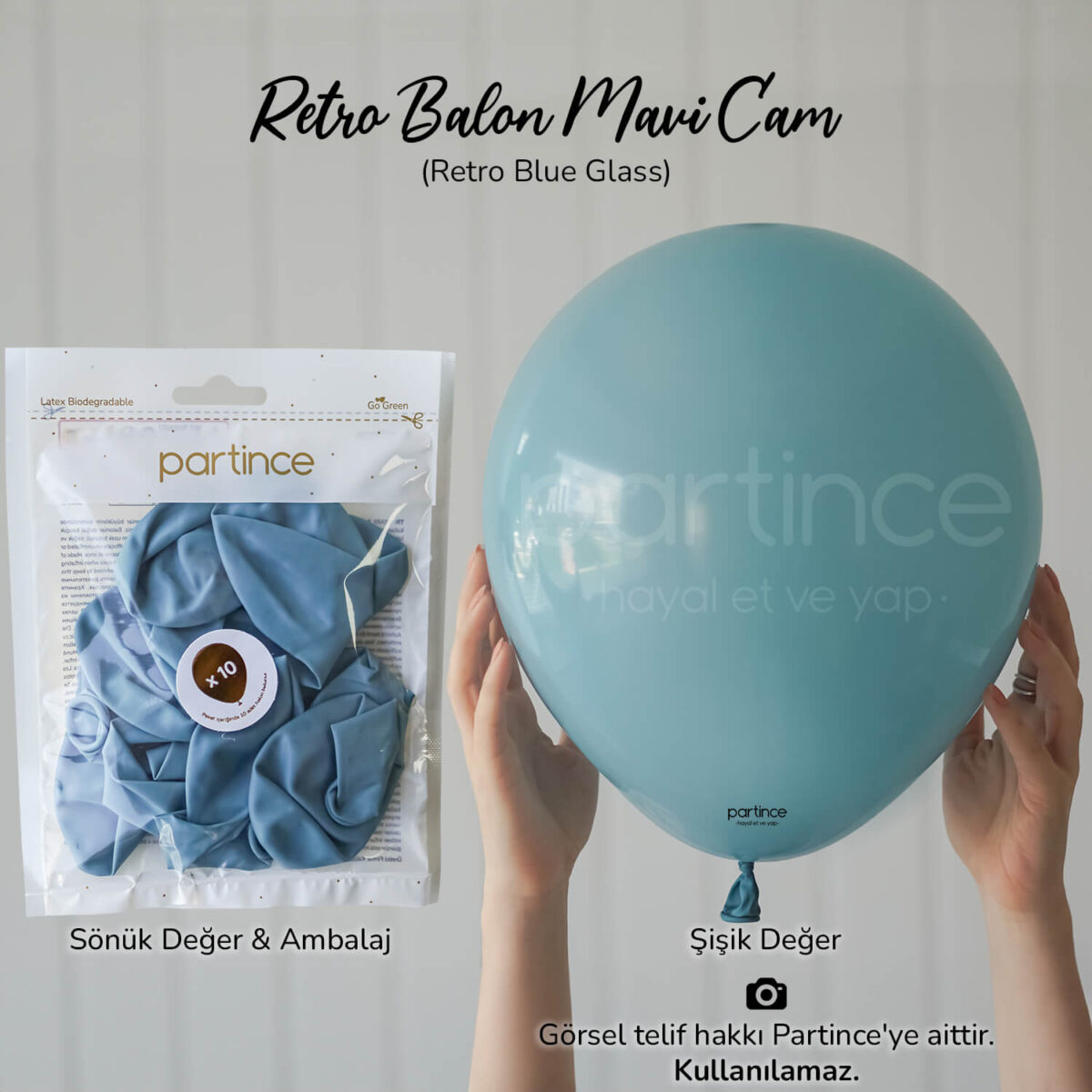 Retro balon blue glass (mavi cam)