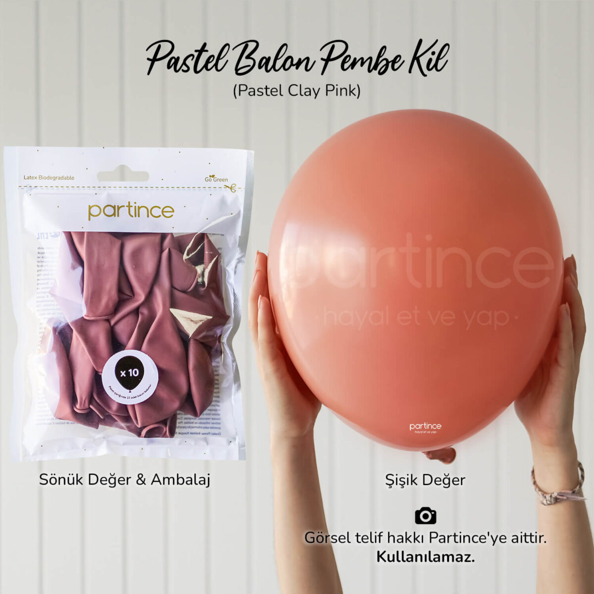 Pastel balon clay pink (pembe kil)