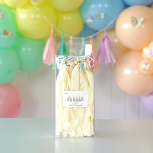 6'lı Makaron Sarı Püskül Zinciri (Hazır – Kutulu)