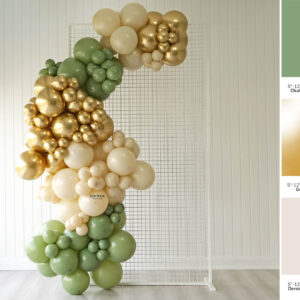 Balon Zincir Kiti Gold Deniz Kumu ve Okaliptus Doğum Günü Balon Seti 3 Metre