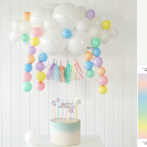 Makaron Beyaz Bulutlar Mini Doğum Günü Süsleme Kiti