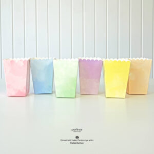 Makaron Pastel Karışık Popcorn Mısır Kutusu 6'lı