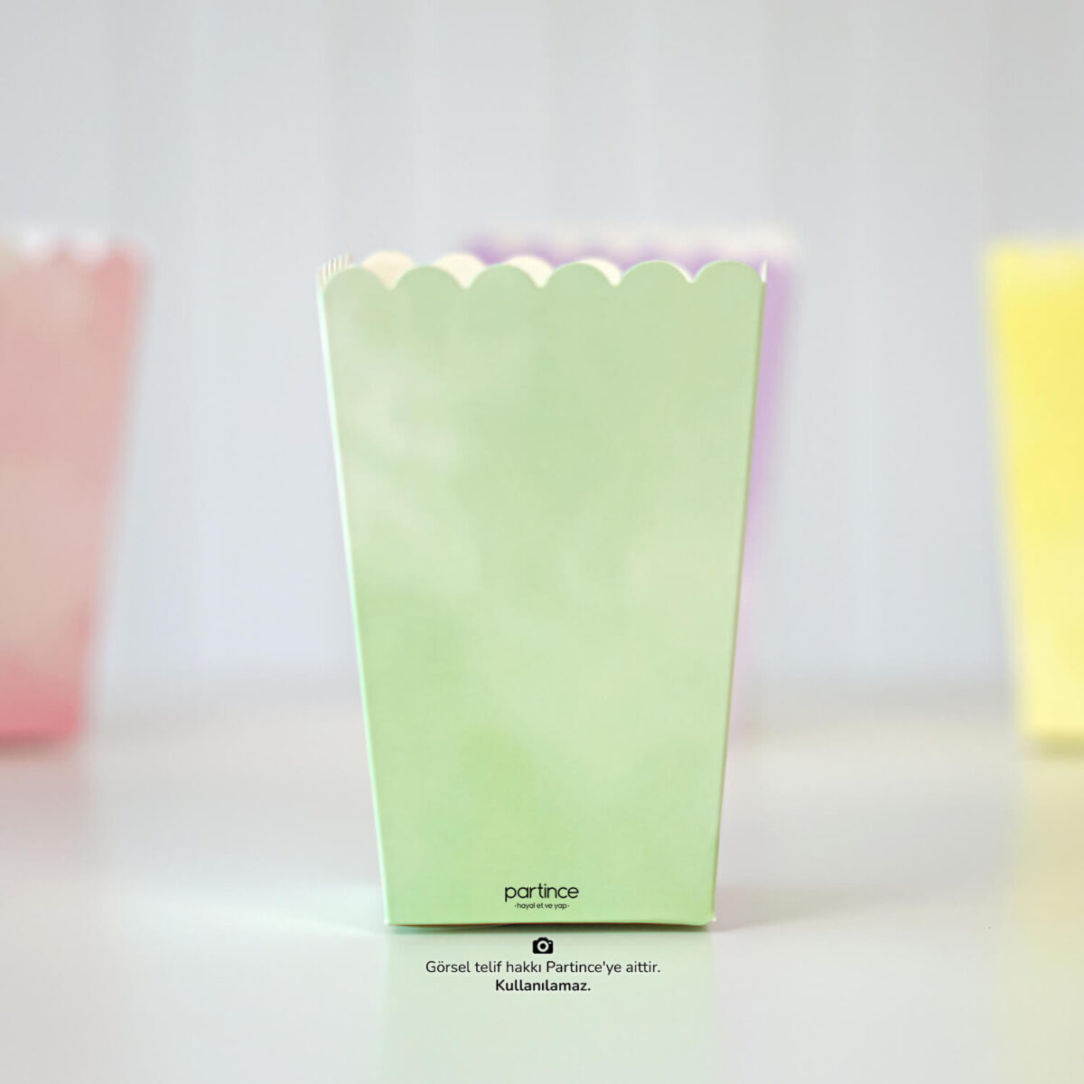 Popcorn (Mısır Kutusu) Makaron Pastel Mint 8'li
