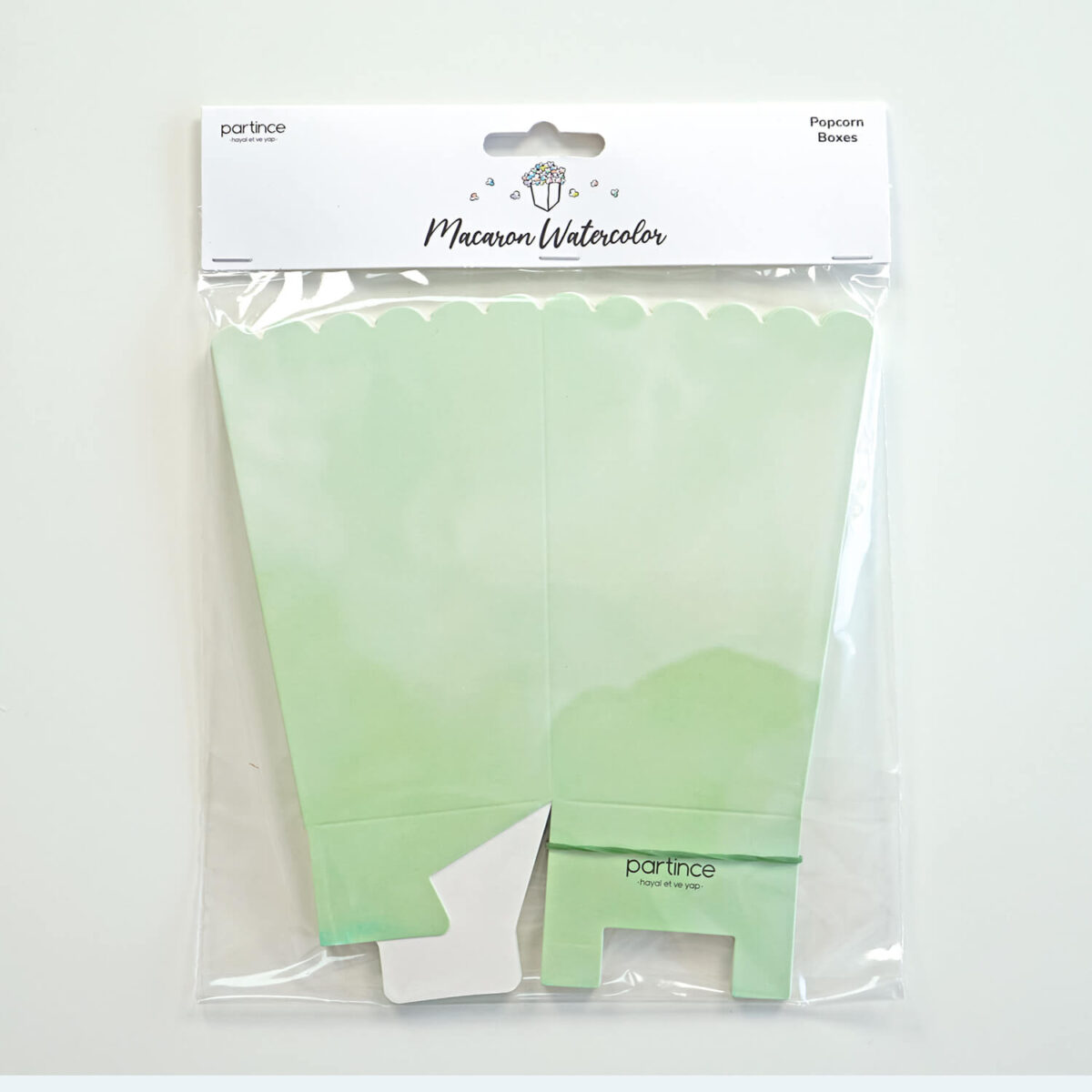 Popcorn (Mısır Kutusu) Makaron Pastel Mint 8'li - Görsel 3