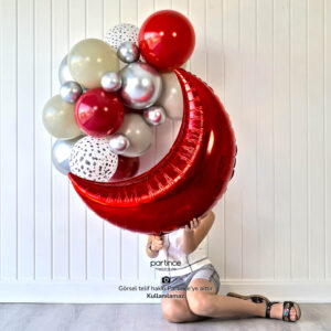 Kırmızı Yarım Ay Folyo Balon 35″ – 88 cm