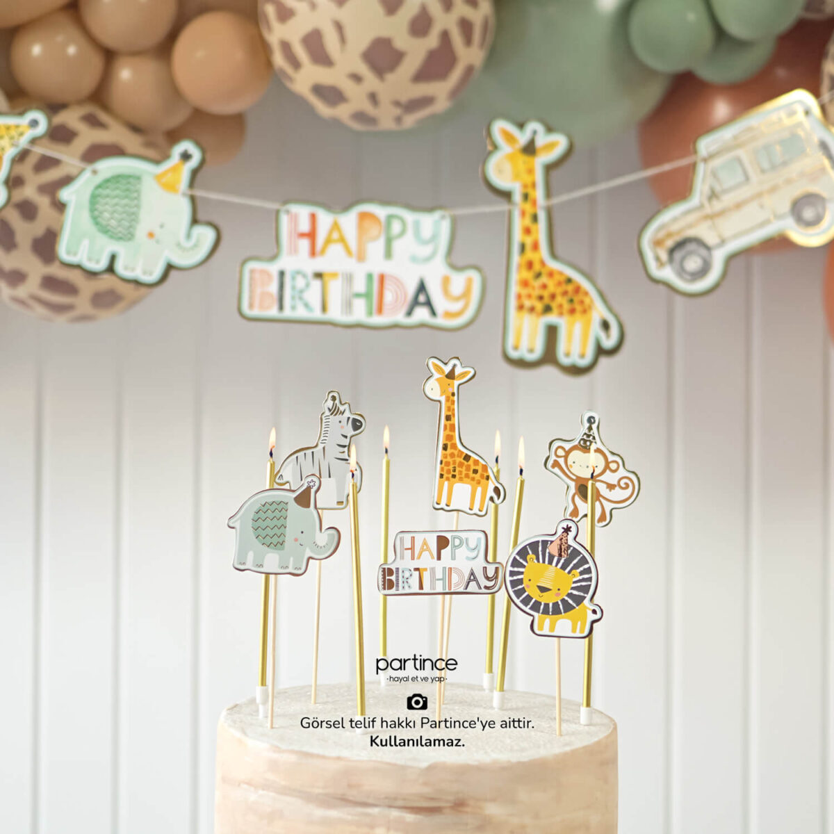 3'lü Set Safari Tema Doğum Günü Parti Seti - Görsel 8