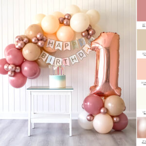 1 Yaş Rose Gold Doğum Günü Balon Zincir Kiti