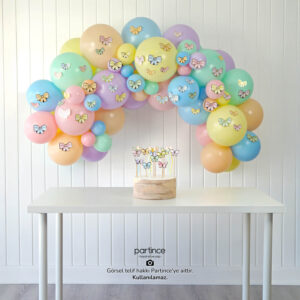 Makaron Fiyonk Tema Mini Doğum Günü Balon Zincir Seti